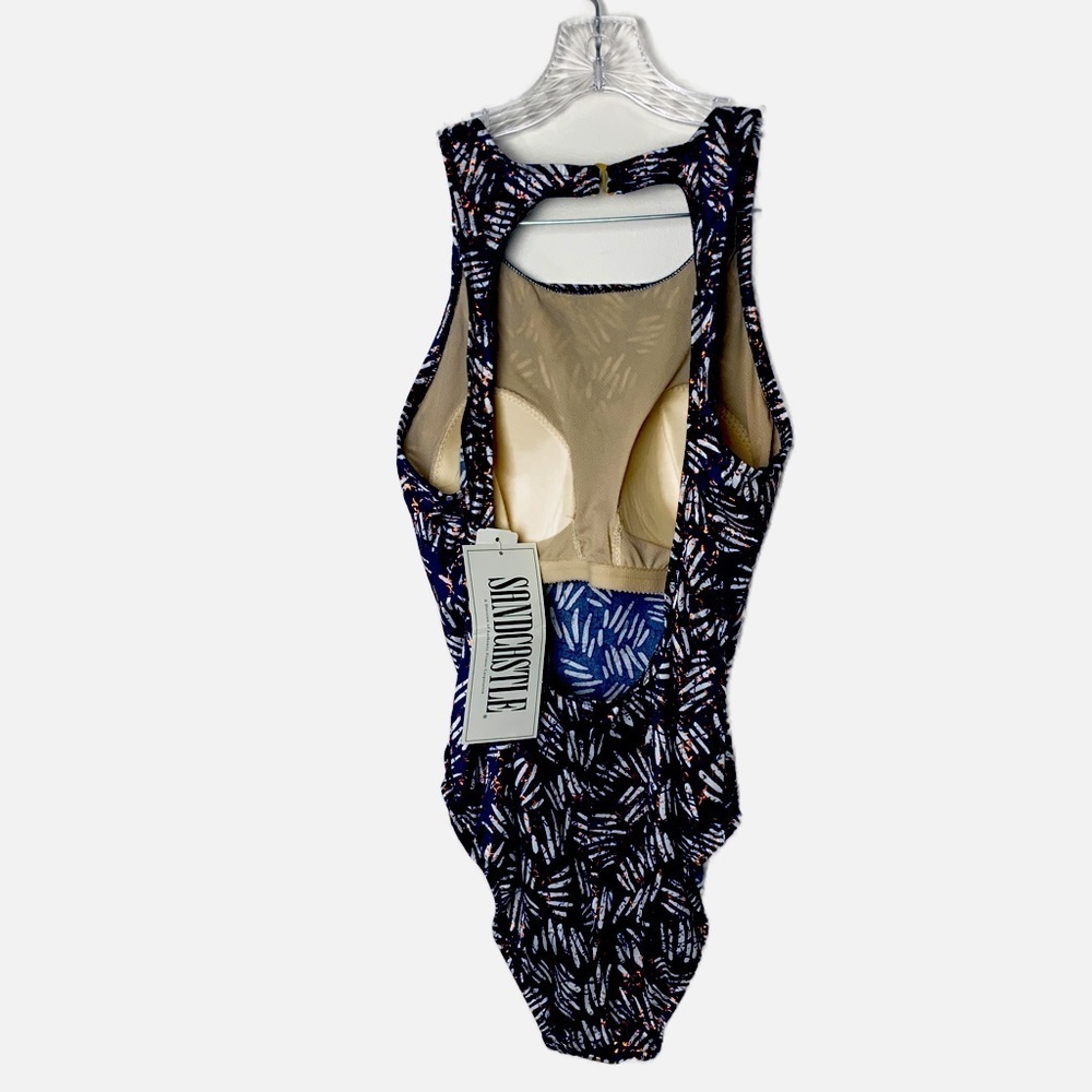 SandCastle Swimsuit 14 Metallic Abstract NEW Resort Cruise - Picture 2 of 8